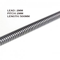 Trapezoidal Screw - 500mm , 2mm Lead 2mm Pitch