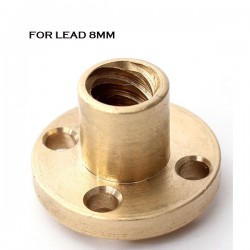 Brass Nut for Trapezoidal Screw 8mm Lead 2mm Pitch