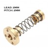 Anti-Blacklash Spring Loaded Brass Nut for Trapezoidal Screw 2mm Lead