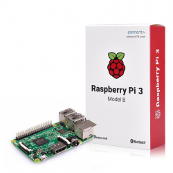 Raspberry Pi 3 Model B, 1.2GHz CPU, 1GB RAM, WiFi/BLE