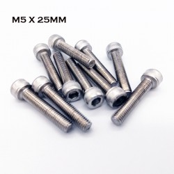 Stainless Steel M5 Hexagonal Socket Screw - 10 pcs
