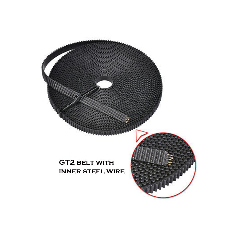 GT2 Belt 6mm with Steel Wire Core – 1 meter