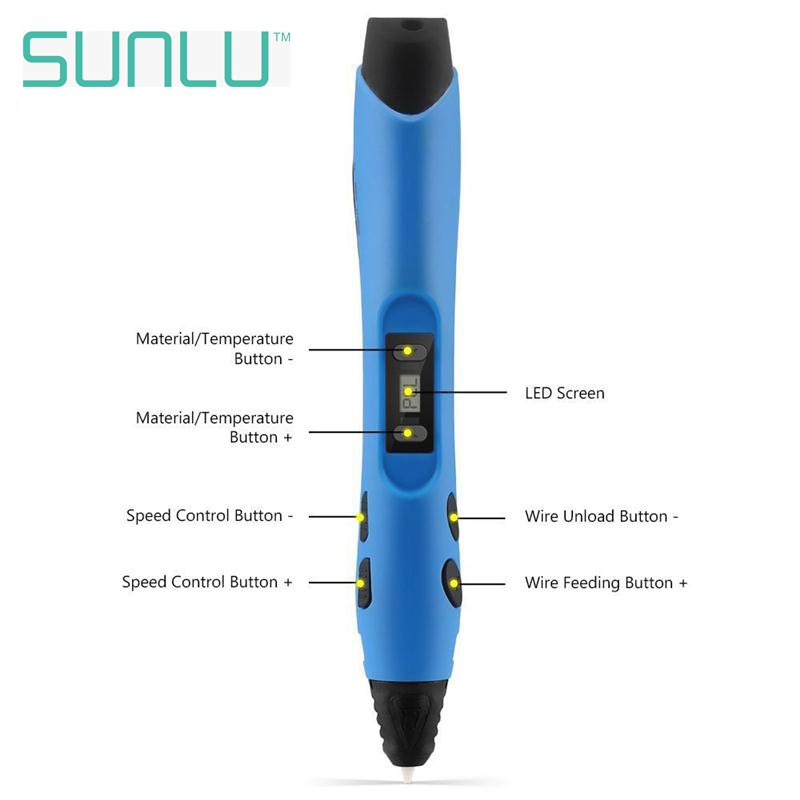 3D Gadgets Malaysia Sunlu Intelligent PLA/ ABS 3D Pen III SL-300