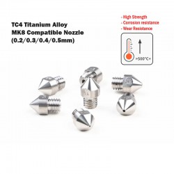 MK8 Compatible TC4 Titanium Alloy Nozzle - 1.75mm Filament