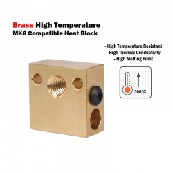 Brass High Temperature MK8 Compatible Heat Block for CR10 Series and Ender 3