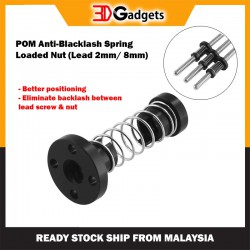 POM Anti-Blacklash Spring Loaded Nut for Trapezoidal Screw  (Lead 2mm/ 8mm)