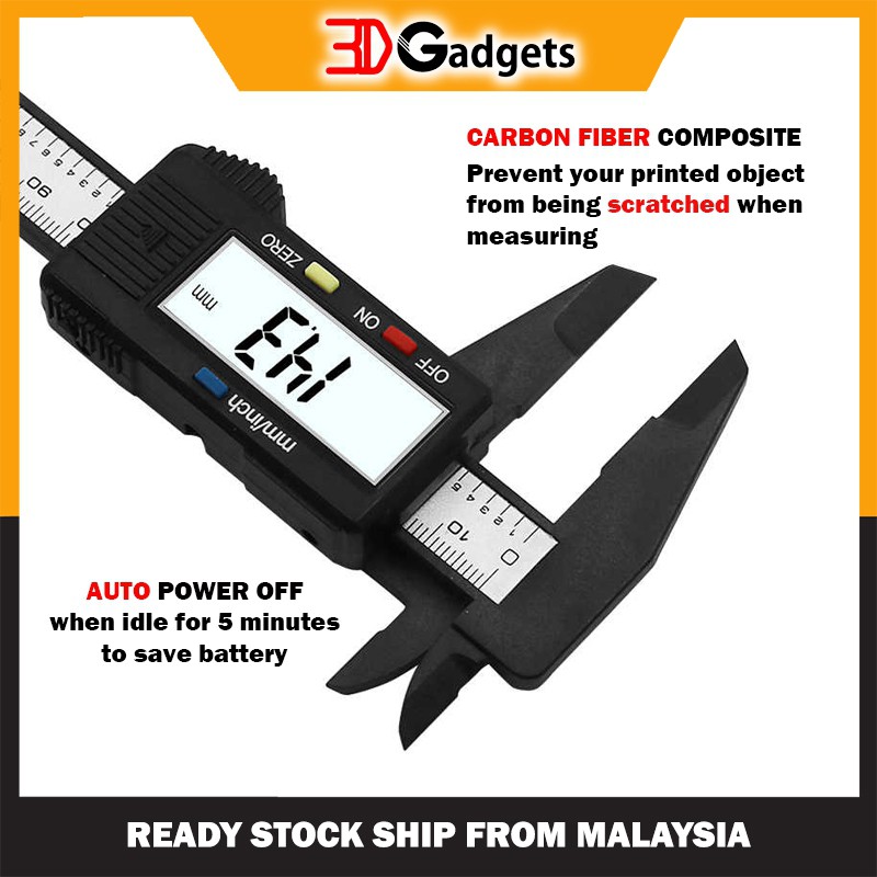 3D Gadgets Malaysia | Carbon Fiber Composite Digital Caliper
