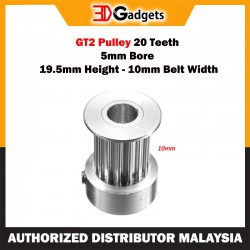 GT2 Pulley 20 Teeth 5mm Bore 19.5mm Height - 10mm Belt Width