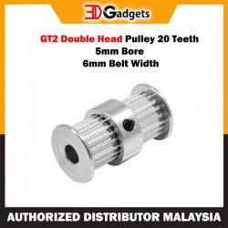 GT2 Double Head Pulley 20 Teeth 5mm Bore 6mm Belt Width