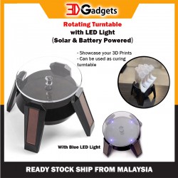 Rotating Turntable with LED Lights Solar and Battery Powered for 3D Prints