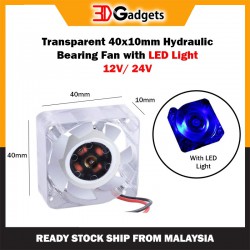 Transparent 40x10mm Hydraulic Bearing Fan with LED Light 12V/ 24V