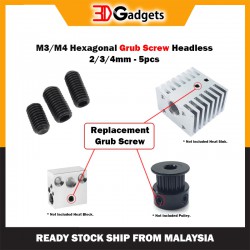 M3/ M4 Hexagonal Grub Screw Headless Length 2/ 3/ 4mm - 5 pcs