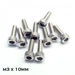 Stainless Steel M3 Hexagonal Socket Screw - 10 pcs