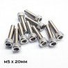 Stainless Steel M5 Hexagonal Socket Screw - 10 pcs