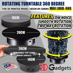 USB Rotating Turntable 360 Degree 5V / Battery for 3D Printed Model/ Resin UV Curing