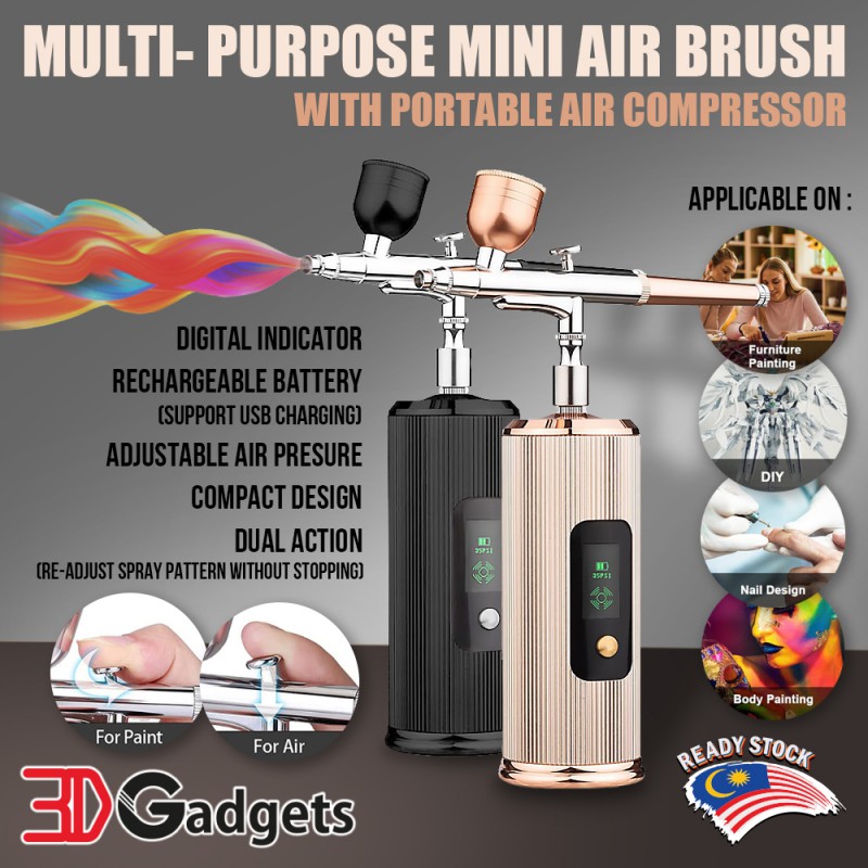 Portable 0.3mm Mini Airbrush Kit Dual Action Air Brush Spray Gun