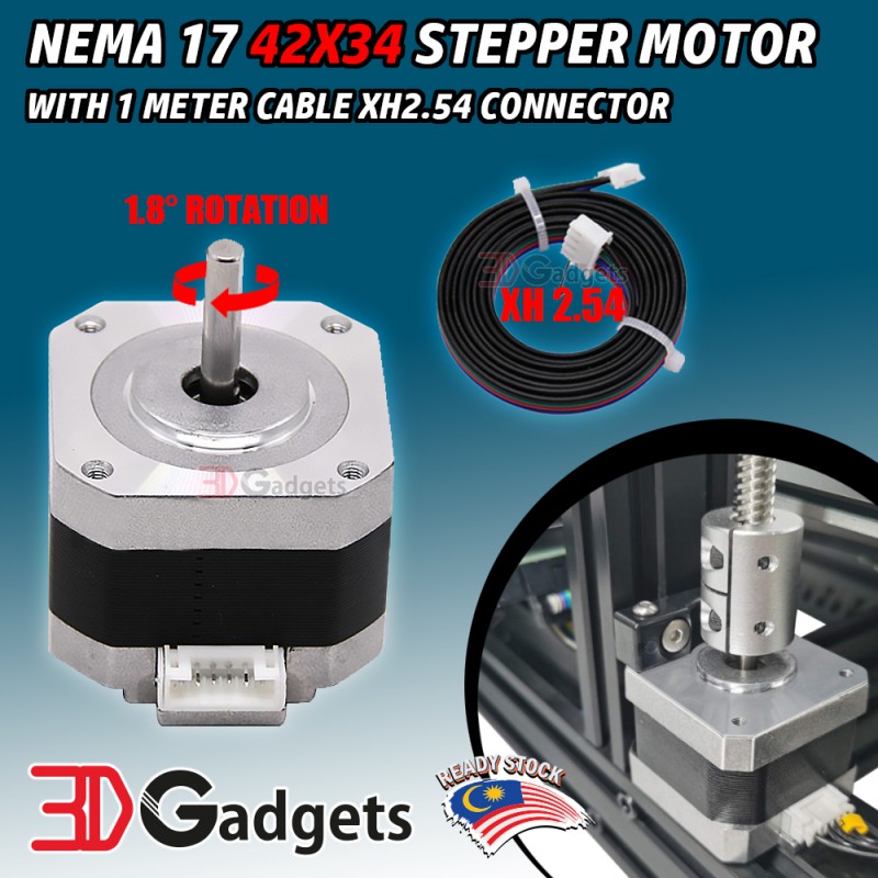 Nema 17 42x34mm Stepper Motor with 1 meter cable XH2.54