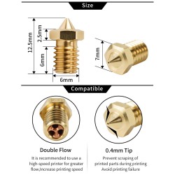 E3D V6 / MK8 Type CHT Style Brass Nozzle High Flow 1.75mm