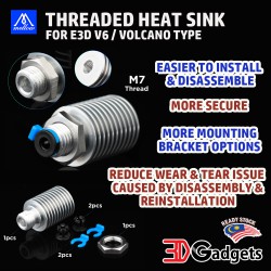 Mellow Threaded Heat Sink for E3D V6 / Volcano Type 3D Printer Hotend