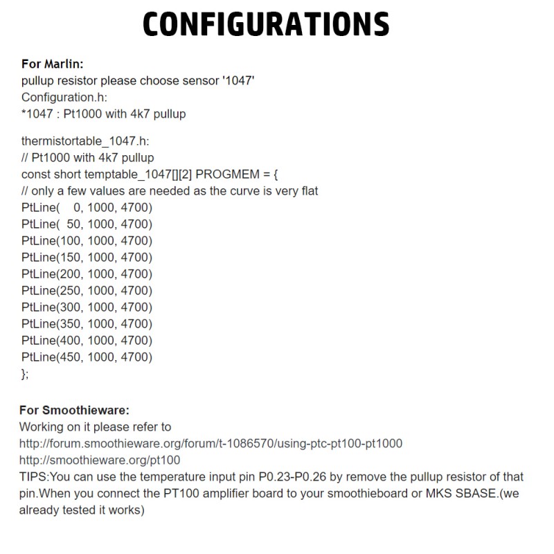 Mellow PT1000 HighTemperature Thermistor Voron/ Klipper/Marlin 3D Printer