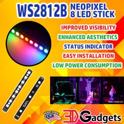 WS2812B NeoPixel 8 LED RGB Stick for 3D Printer Adjustable Color
