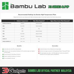 Bambu Lab X1 Series & P1P Bambu High Temperature Plate PEI