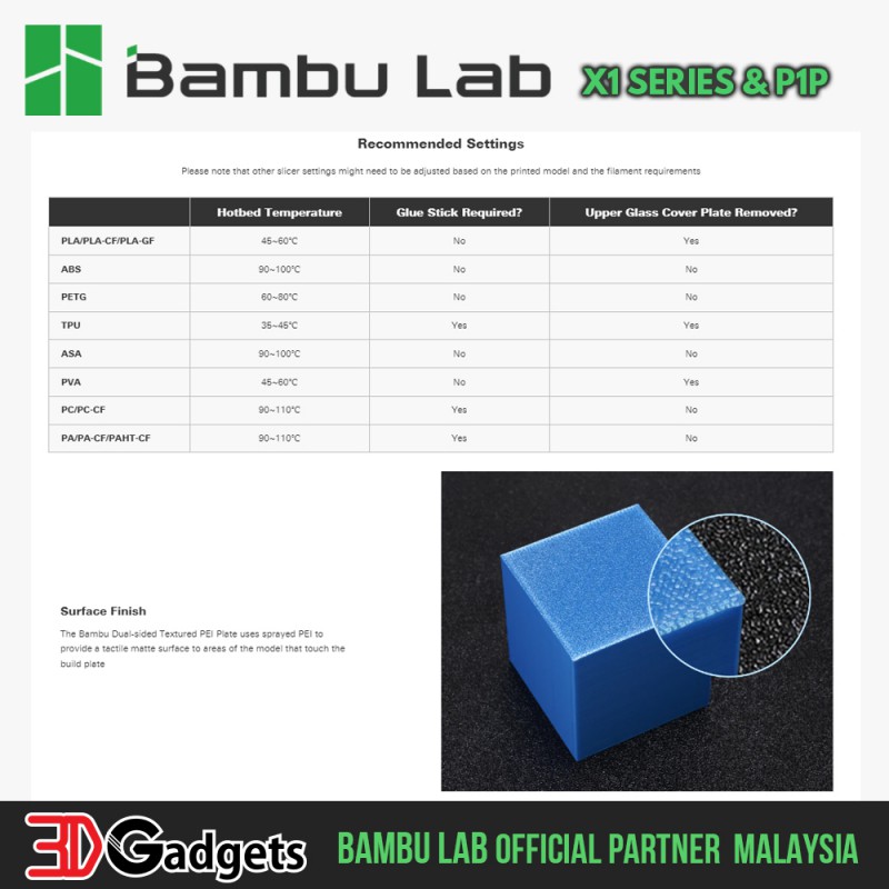 Bambu Lab X1 Series And P1p Bambu Dual Sided Textured Pei Plate 6801