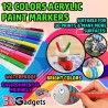 12 Colors 3D Printer Model Acrylic Paint Markers Set for 3D Prints