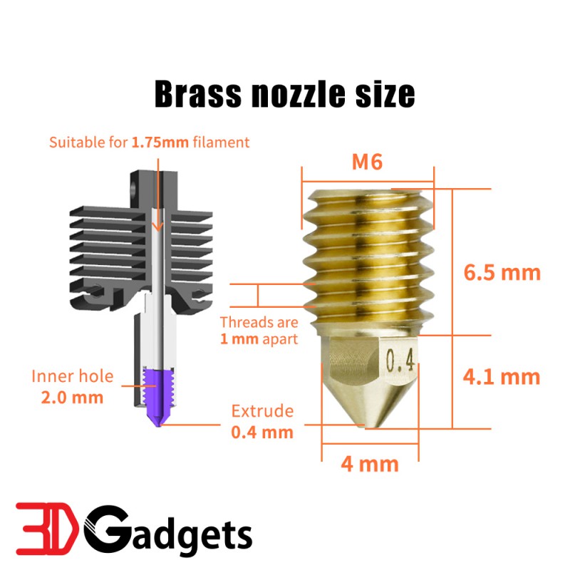 High Flow CHT Style Brass Nozzle 1.75mm for Bambu Lab X1 / P1P Upgrade