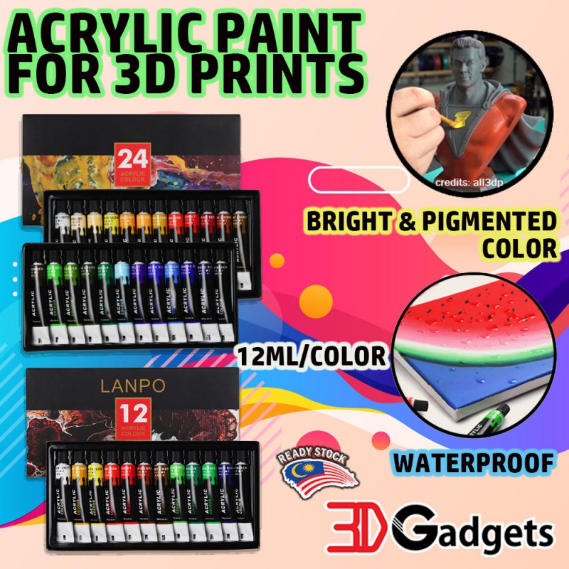 Acrylic Paint 12/ 24 Colors for 3D Prints