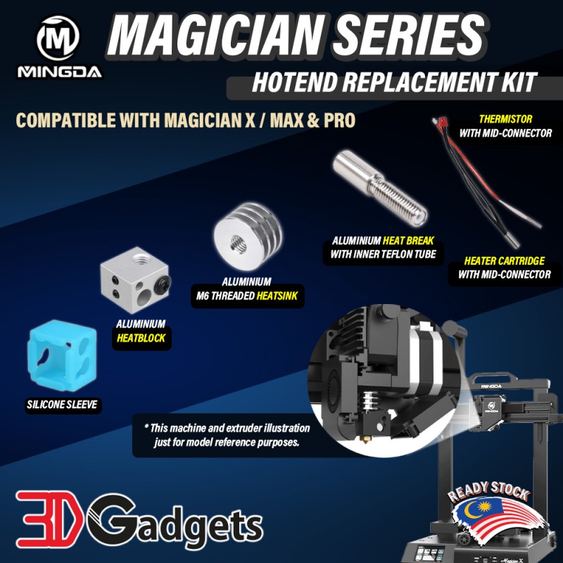 Mingda Magician Series Replacement Parts Thermistor / Heater Cartridge / Heat Sink