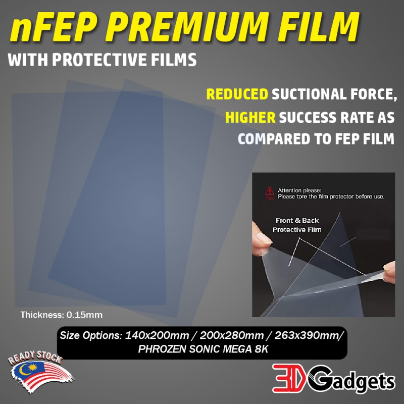 nFEP Premium Film with Protective Films for LCD DLP MSLA 3D