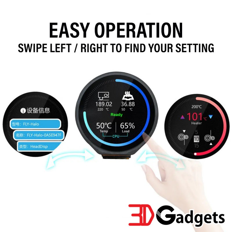 Mellow Fly Halo IPS Capacitive Smart Circular Touch Screen for Klipper ...