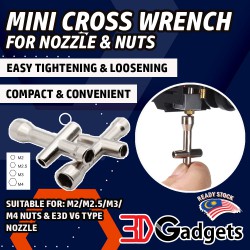 Mini Cross Wrench M2/ M2.5/ M3/ M4 for Nuts and E3D V6 Type Nozzle