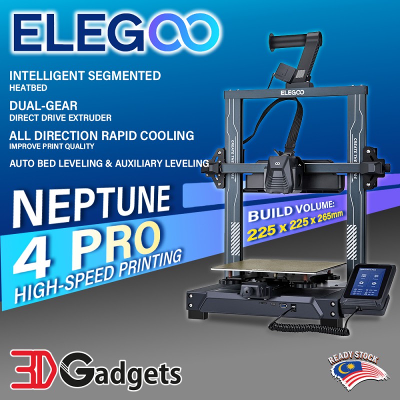 ELEGOO Neptune 4 Pro 3D Printer, 500mm/s High Speed FDM Printer