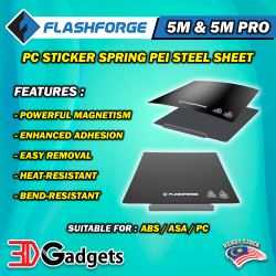 Flashforge Adventurer 5M & 5M Pro PC Sticker Spring PEI Steel Sheet