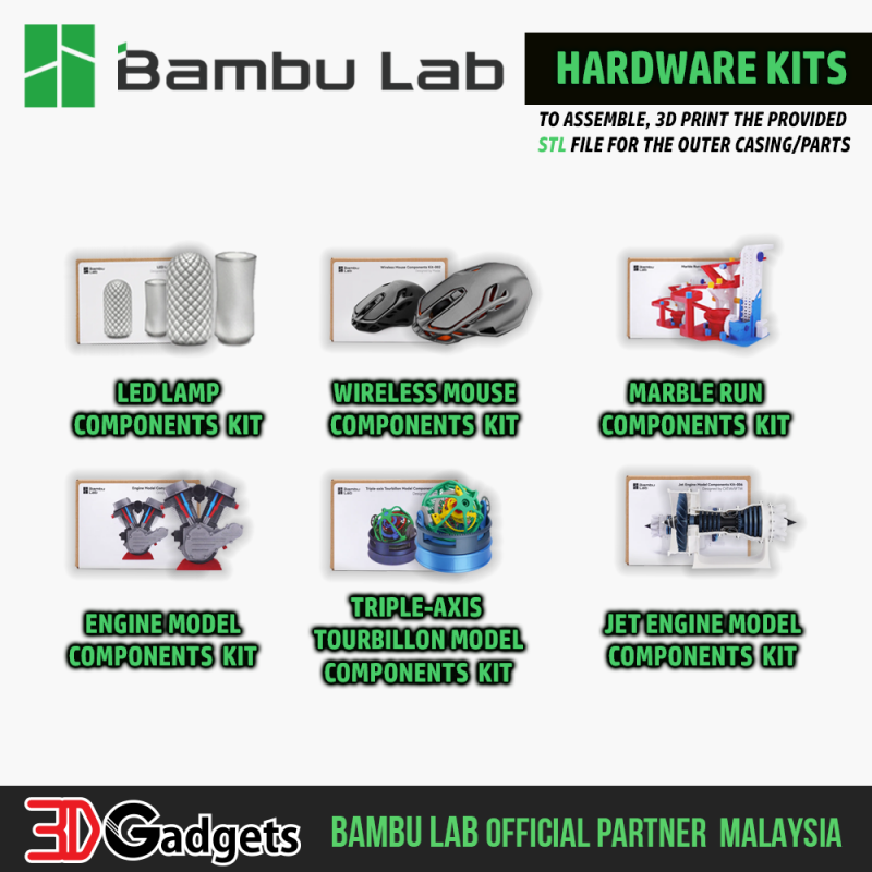 Bambu Lab Hardware Kits DIY Hobby Project Kit Assembly Required with 3D Printed Part