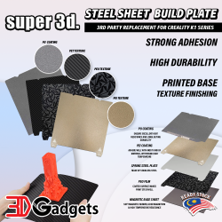 Super 3d. PU/PEI / PET / PEO Magnetic Steel Sheet Textured Build Surface compatible for Creality K1 / K1 Max  3D Printer