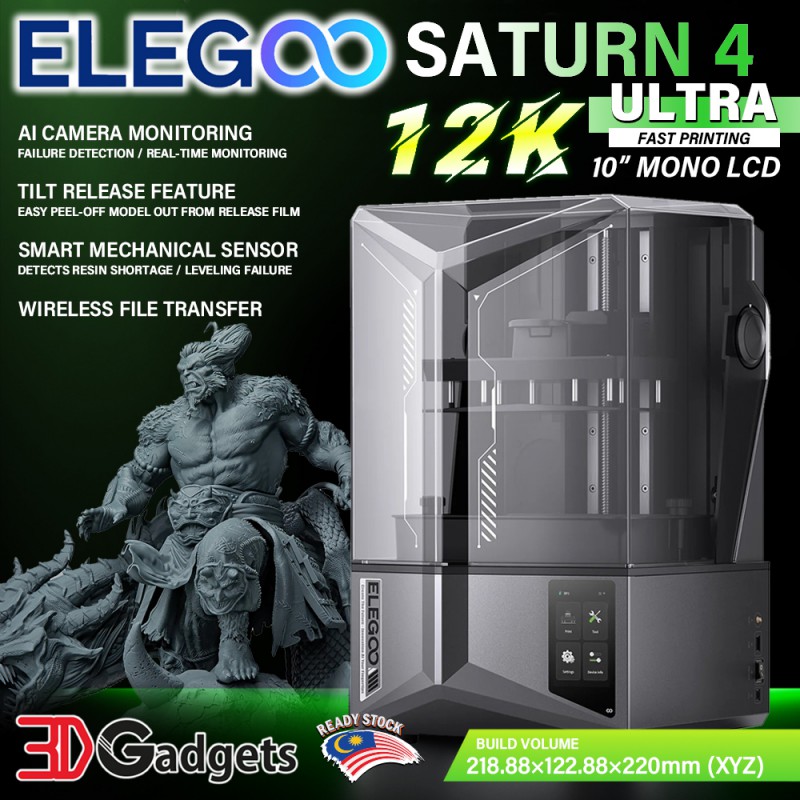 Elegoo Saturn 4 Ultra 12K AI Camera / Auto Leveling MSLA 3D Printer