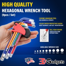 High Quality Hexagonal Wrench Tools with Ball head (9 pcs/ Set)