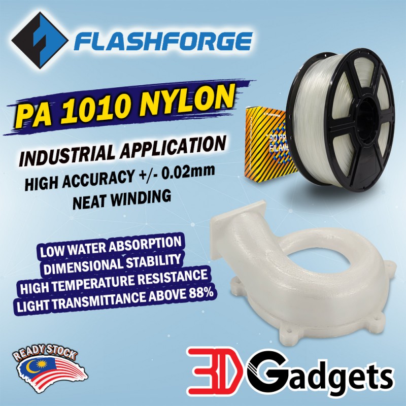 FlashForge PA 1010 NYLON Filament 1.75mm - Transparent