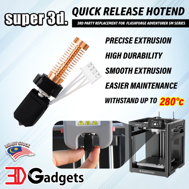 Super 3d. 3rd Party Replacement Quick Release Hotend for Flashforge Adventurer 5M Series