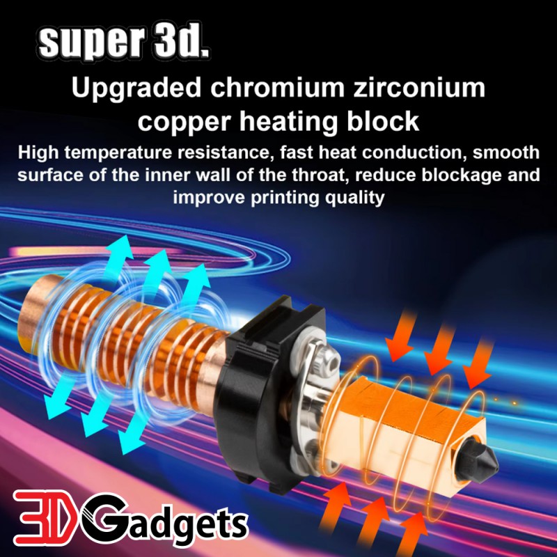 Super Raptor Hot End Super 3d. Quick Release Hotend for Flashforge ADV 5M| 3D Gadgets Malaysia