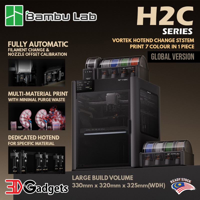 Bambu Lab H2C Vortek Hotend Change System 7 Multi Colour FDM 3D Printer