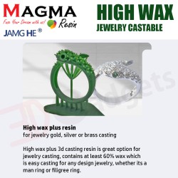 Magma x Jamghe Jewelry Castable HIGH WAX Resin 500g for 3D Printer LCD MSLA Anycubic Elegoo Flashforge Phrozen