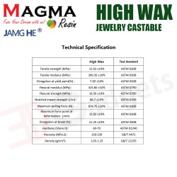 Magma x Jamghe Jewelry Castable HIGH WAX Resin 500g for 3D Printer LCD MSLA Anycubic Elegoo Flashforge Phrozen