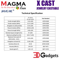 Magma x Jamghe Jewelry Castable X CAST Resin 500g for 3D Printer LCD MSLA Anycubic Elegoo Flashforge Phrozen