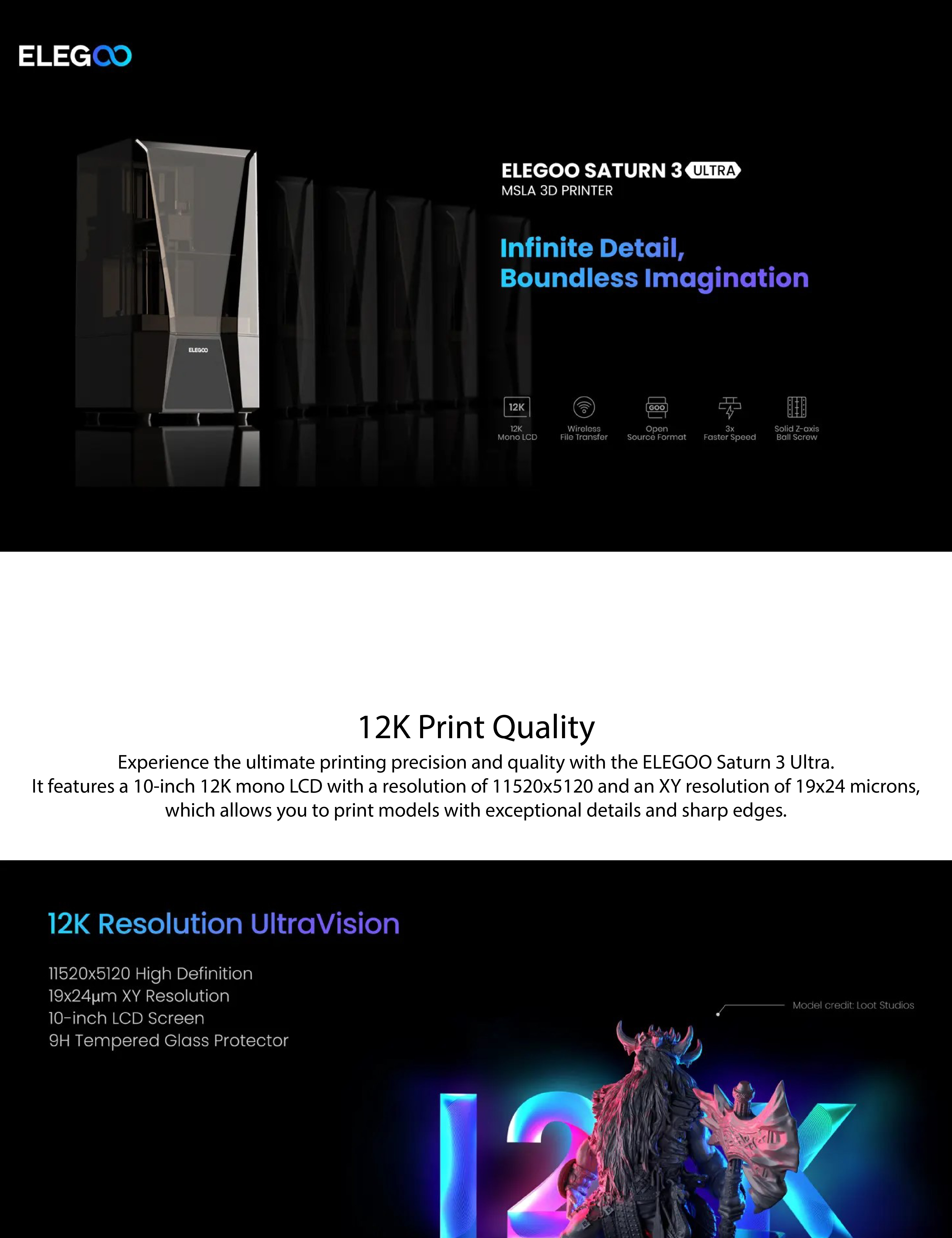 ELEGOO Saturn 3 Ultra 12K Resin 3D Printer – ELEGOO Official